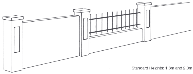 Pier style Precast Concrete Fencing